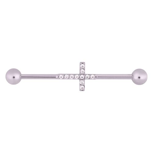 Crystal Cross Industrial Barbell 