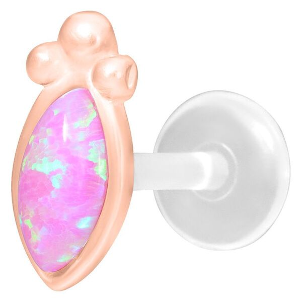 Pink Bindi Opal Push-Fit Labret