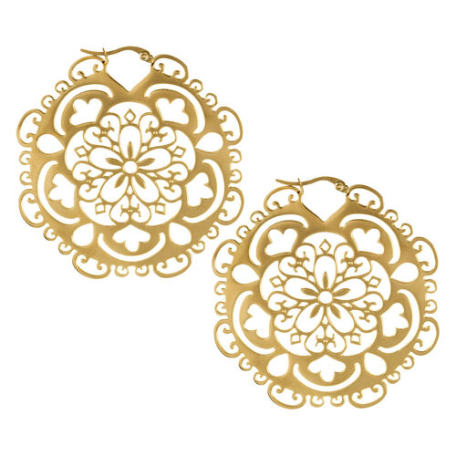 Steel Zirconline® Flower Hoop Gold