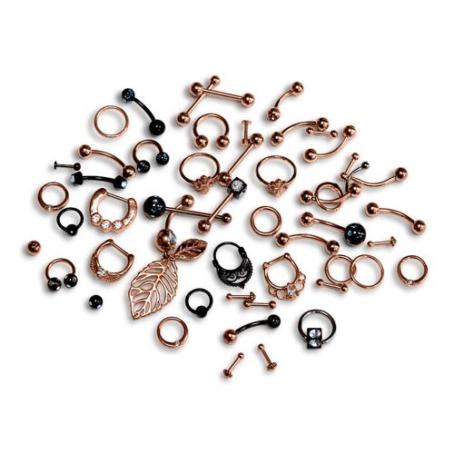 Rose & Black Piercing Set