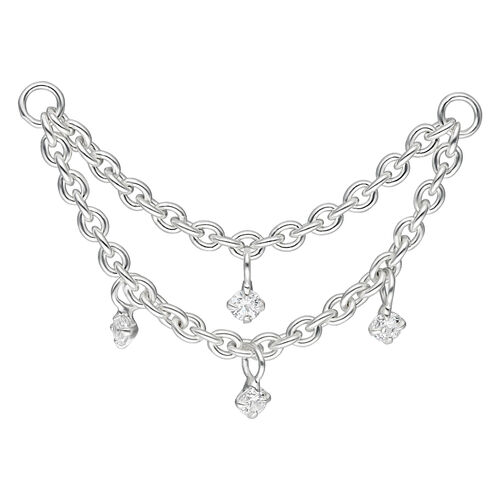 Multilayer Crystal Piercing Connection Chain