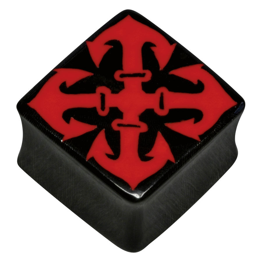 Buffalo Horn Square Plug Red Anchor