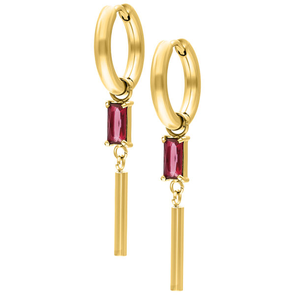 Little Square Crystal Hoops