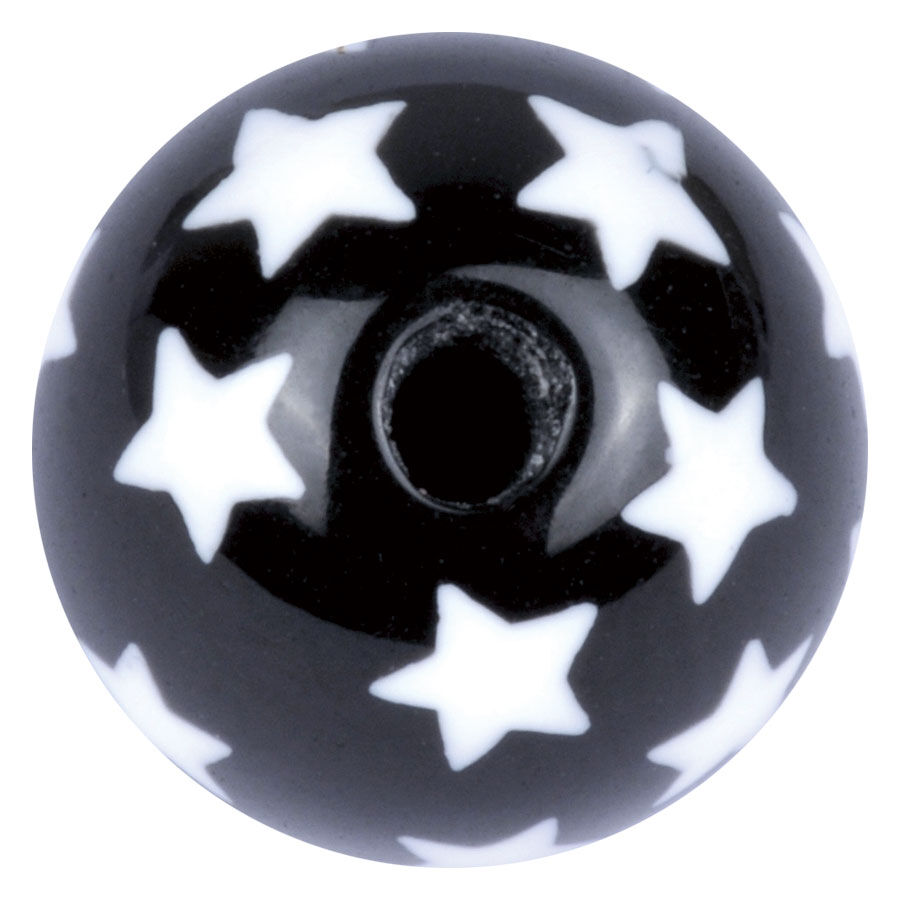 Acrylic Design Black Ball/ White Stars
