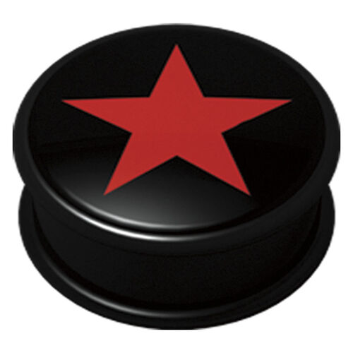 PMMA Mega Ikon Earplug 16 Red Star On Black